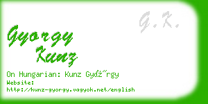 gyorgy kunz business card